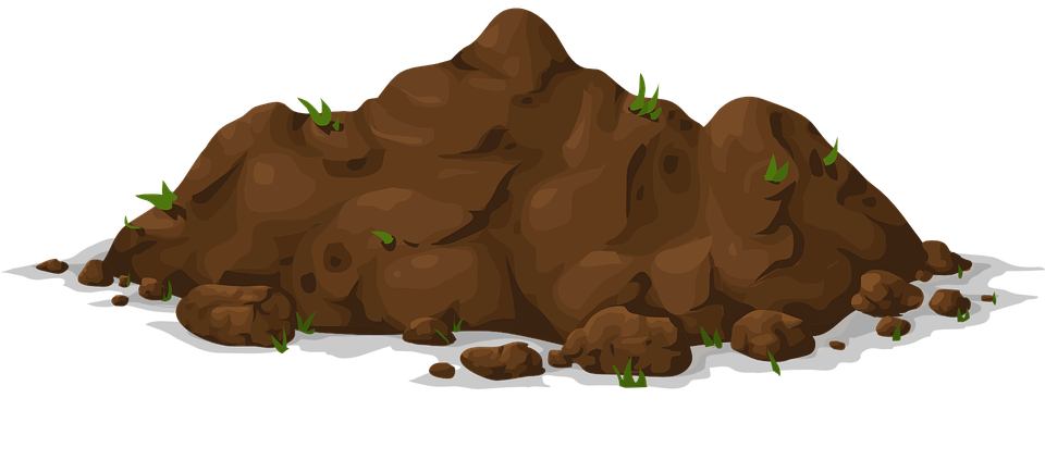 Mound of dirt.